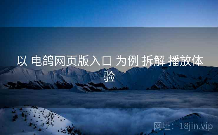 以 电鸽网页版入口 为例 拆解 播放体验