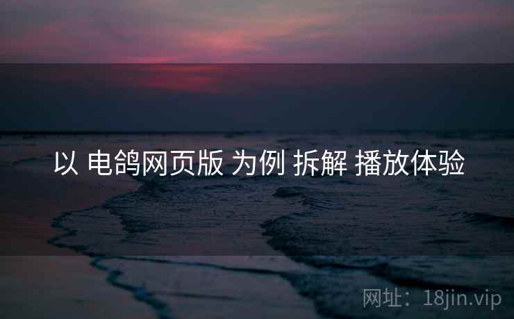 以 电鸽网页版 为例 拆解 播放体验