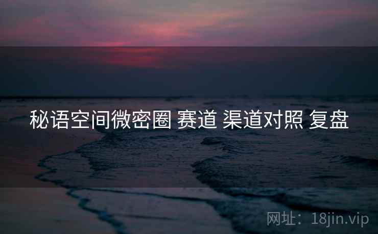 秘语空间微密圈 赛道 渠道对照 复盘