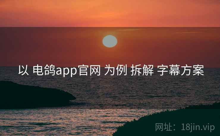 以 电鸽app官网 为例 拆解 字幕方案