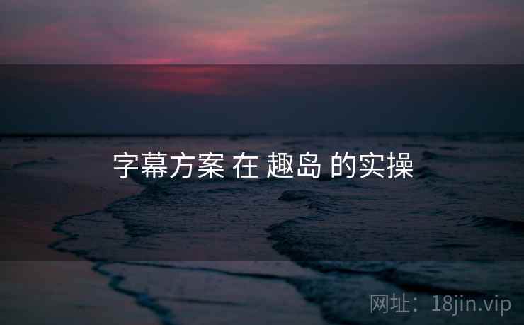 字幕方案 在 趣岛 的实操