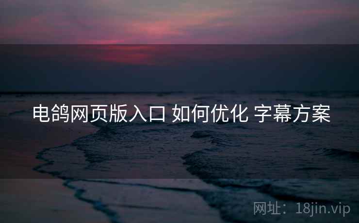 电鸽网页版入口 如何优化 字幕方案